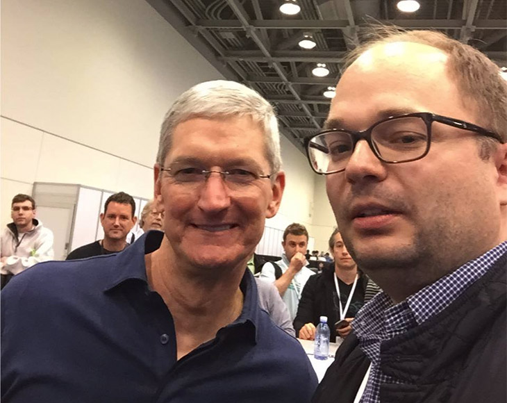 Roman, our CEO @Apple - WWDC 2015 hanging out with Tim Cook and speaking about CoSoSys technologies! Great to have insights from Apple CEO!