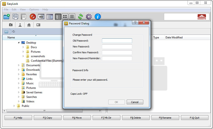EasyLock Change Password