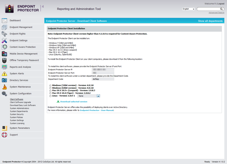 Endpoint Protector 4 Client Software Installation