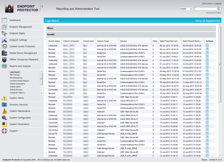Endpoint Protector 4 Logs Report