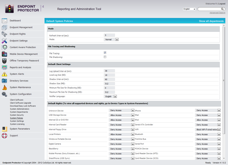 Endpoint Protector 4 System Policies