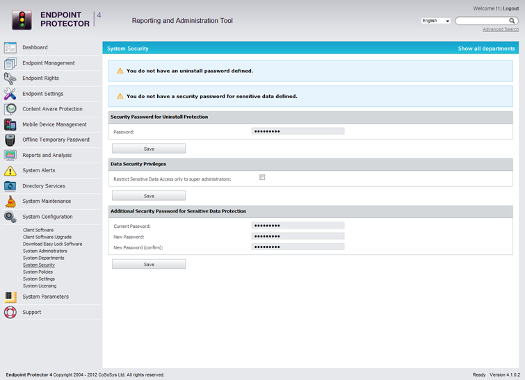 Endpoint Protector 4 System Security