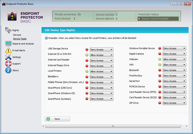 Endpoint Protector Basic Device Types
