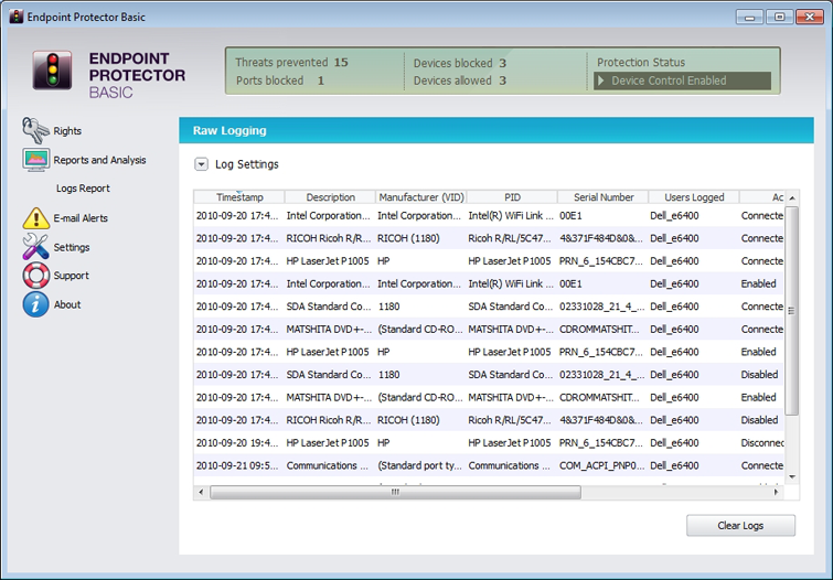 Endpoint Protector Basic Logs