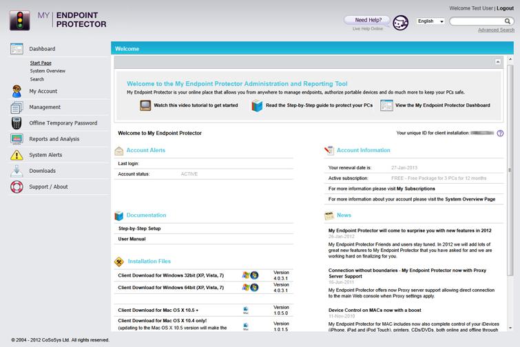 My Endpoint Protector Dashboard