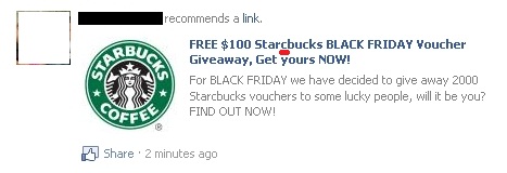 Black Friday facebook scam