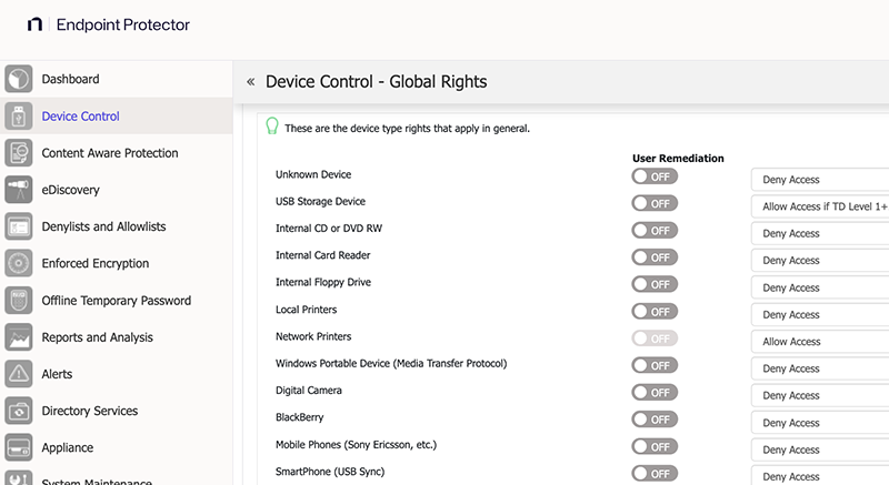 Device Control screenshot