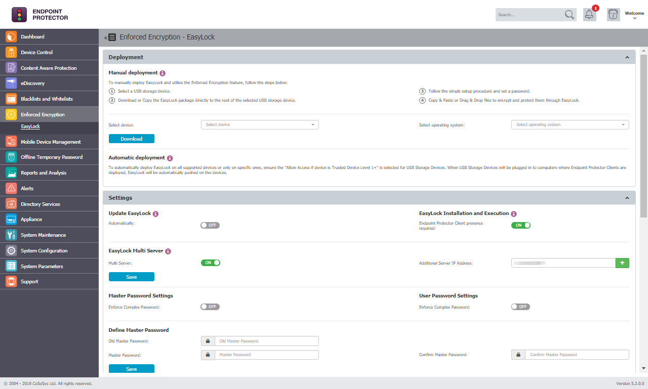 Endpoint Protector - EasyLock Enforced Encryption